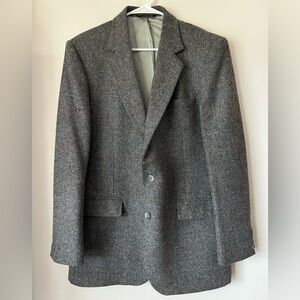 Imperial By Haggar 100% Pure Wool Men’s Sport Coat Size Gray 42 Herringbone Suit